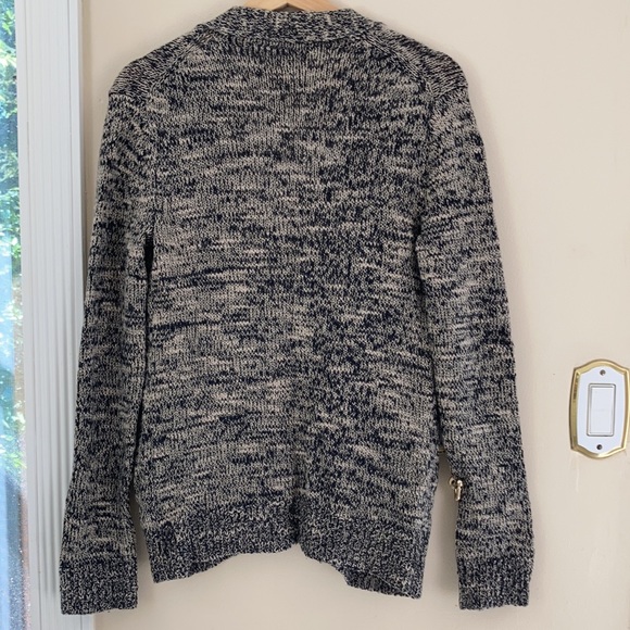 Club Monaco Italian yarn cardigan v-neck black and cream unisex XS - Picture 5 of 6